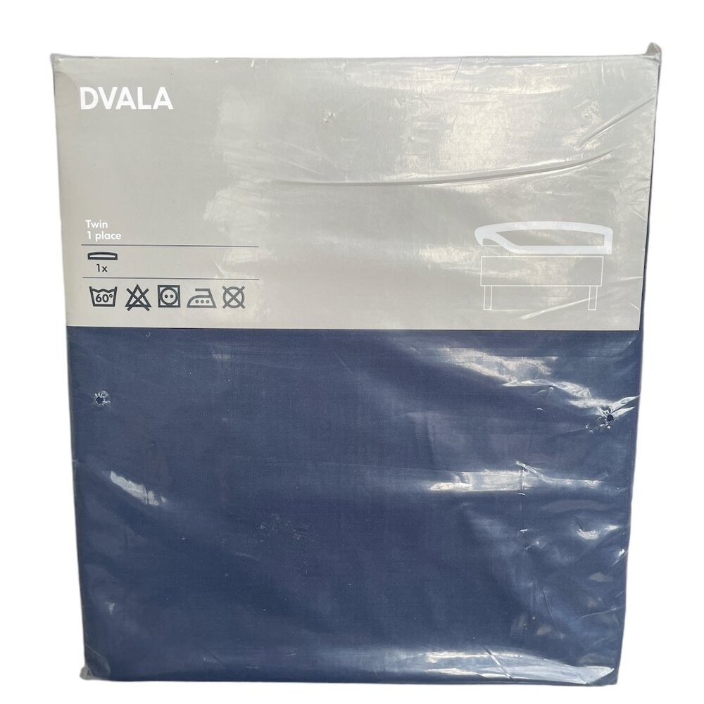 Ikea Dvala Fitted Sheet 401.500.02 Twin Size Navy Blue New Sealed
